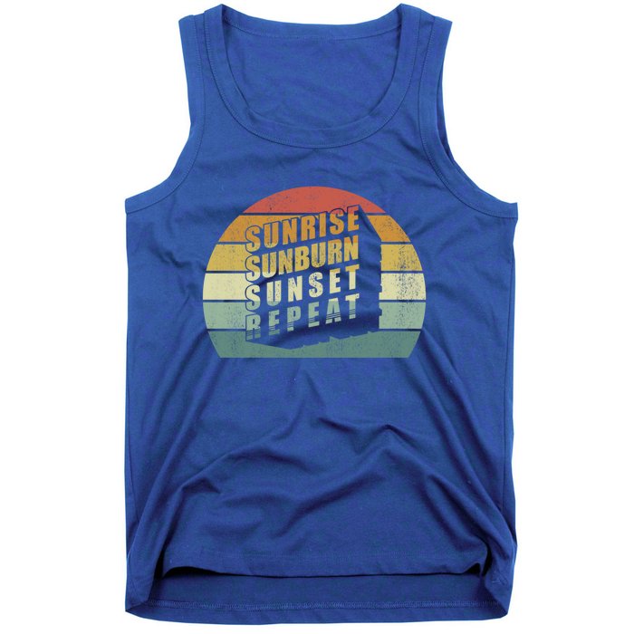 Vintage Sunrise Sunburn Sunset Repeat Country Music Summer Gift Tank Top