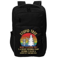 Vintage Sunset Stupid Tree Disc Golf Funny Fans Impact Tech Backpack