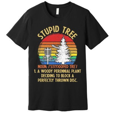 Vintage Sunset Stupid Tree Disc Golf Funny Fans Premium T-Shirt