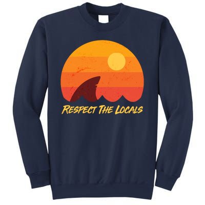 Vintage Sunset Shark Respect The Locals Sweatshirt