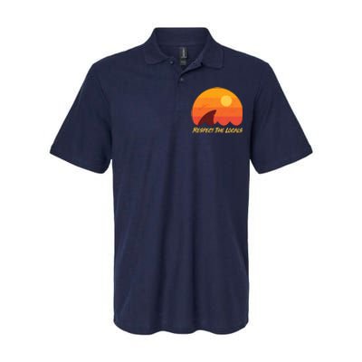 Vintage Sunset Shark Respect The Locals Softstyle Adult Sport Polo