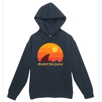 Vintage Sunset Shark Respect The Locals Urban Pullover Hoodie