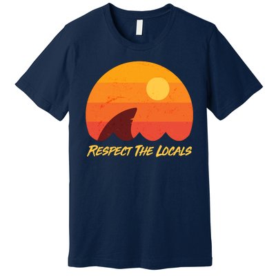 Vintage Sunset Shark Respect The Locals Premium T-Shirt