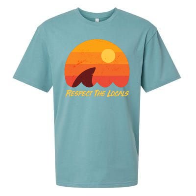 Vintage Sunset Shark Respect The Locals Sueded Cloud Jersey T-Shirt