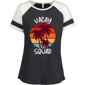 Vacay Squad Summer Vacation Family Friends Trip Palm Trees Enza Ladies Jersey Colorblock Tee