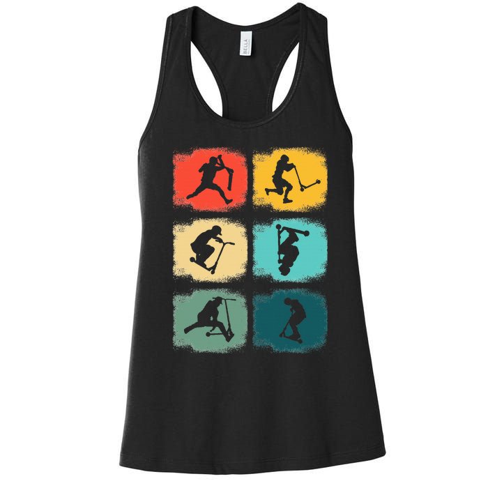 Vintage Stunts Scooter Trick Rider Scooter Gift Women's Racerback Tank