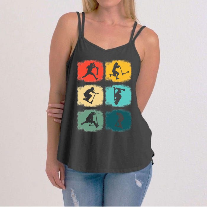 Vintage Stunts Scooter Trick Rider Scooter Gift Women's Strappy Tank