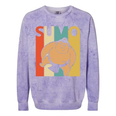 Vintage Sumo  Sumo Wrestling Gift Colorblast Crewneck Sweatshirt