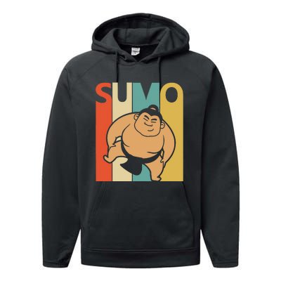 Vintage Sumo  Sumo Wrestling Gift Performance Fleece Hoodie