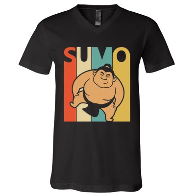 Vintage Sumo  Sumo Wrestling Gift V-Neck T-Shirt