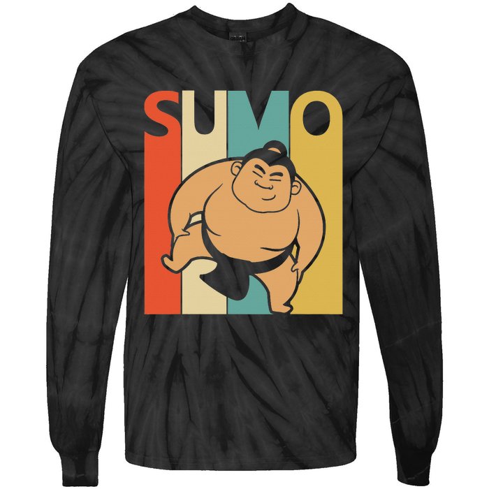 Vintage Sumo  Sumo Wrestling Gift Tie-Dye Long Sleeve Shirt