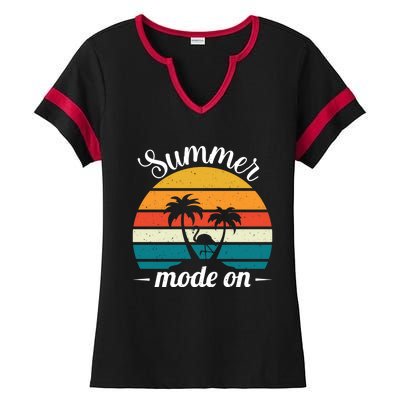 Vacation Summer Sunglasses And Palm Trees Vacay Mode Ocean Great Gift Ladies Halftime Notch Neck Tee