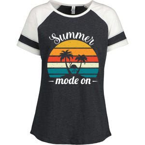 Vacation Summer Sunglasses And Palm Trees Vacay Mode Ocean Great Gift Enza Ladies Jersey Colorblock Tee