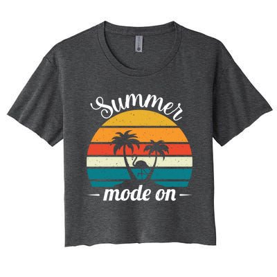 Vacation Summer Sunglasses And Palm Trees Vacay Mode Ocean Great Gift Women's Crop Top Tee