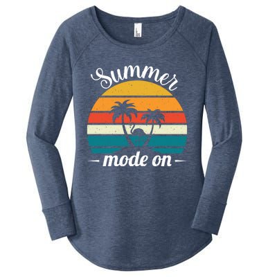 Vacation Summer Sunglasses And Palm Trees Vacay Mode Ocean Great Gift Women's Perfect Tri Tunic Long Sleeve Shirt