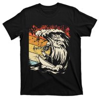 Vintage Surfing Skeleton Halloween Surfboard T-Shirt