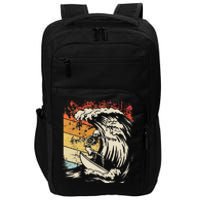 Vintage Surfing Skeleton Halloween Surfboard Impact Tech Backpack