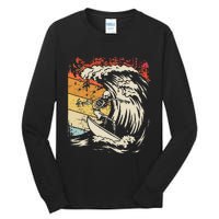 Vintage Surfing Skeleton Halloween Surfboard Tall Long Sleeve T-Shirt