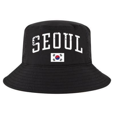 Vintage Seoul South Korea Country Flag Souvenir Vacation Cool Comfort Performance Bucket Hat