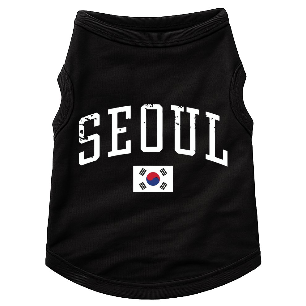 Vintage Seoul South Korea Country Flag Souvenir Vacation Doggie Tank