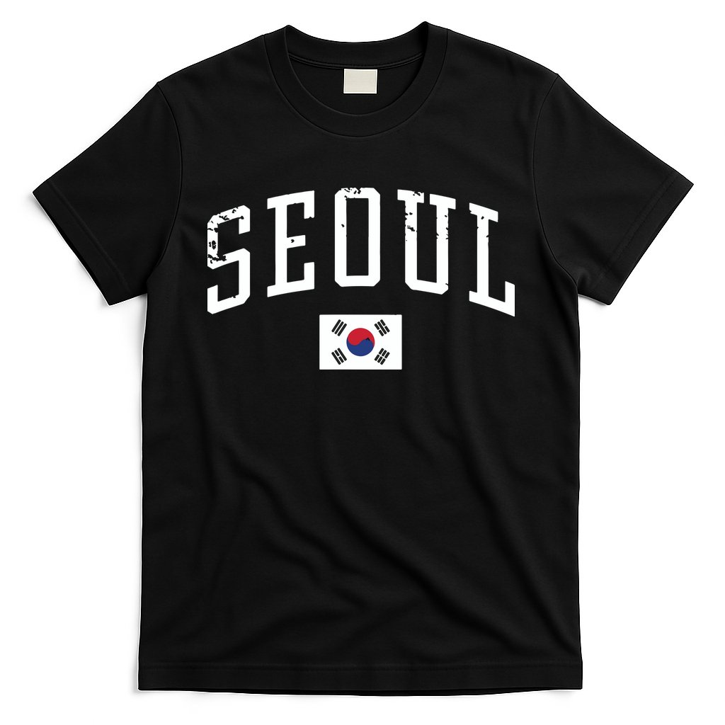 Vintage Seoul South Korea Country Flag Souvenir Vacation T-Shirt