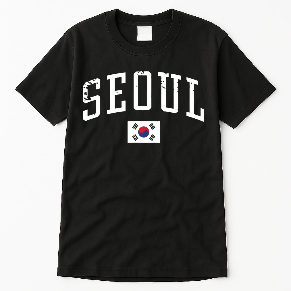 Vintage Seoul South Korea Country Flag Souvenir Vacation Tall T-Shirt