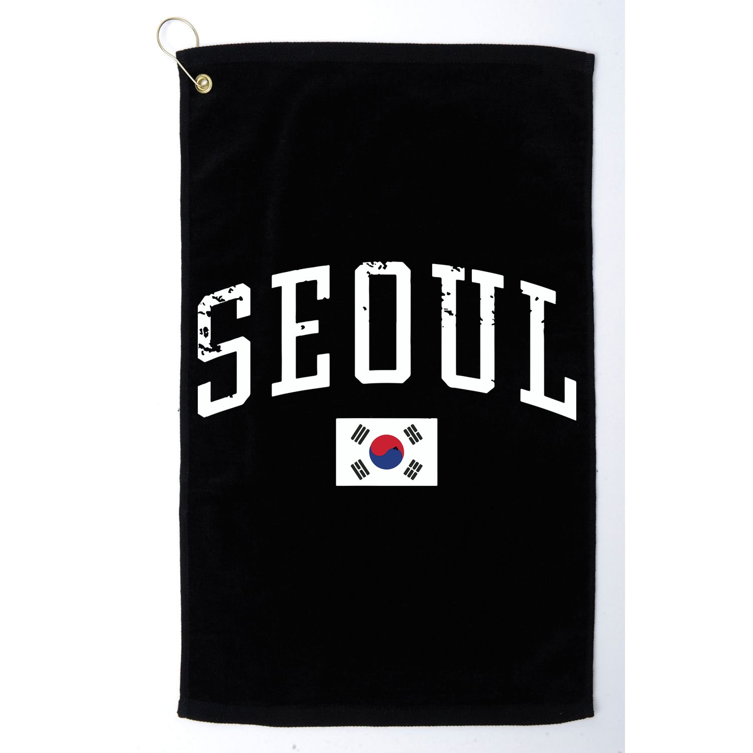 Vintage Seoul South Korea Country Flag Souvenir Vacation Golf Towel