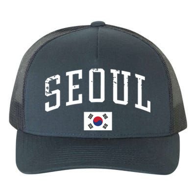 Vintage Seoul South Korea Country Flag Souvenir Vacation Yupoong Adult 5-Panel Trucker Hat