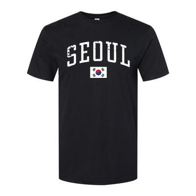 Vintage Seoul South Korea Country Flag Souvenir Vacation Softstyle CVC T-Shirt