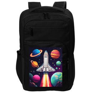 Vibrant Space Shuttle Rocket Launch Impact Tech Backpack