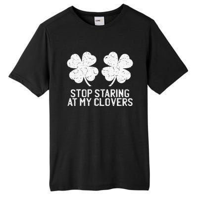 vintage stop staring at my clover shamrocks Tall Fusion ChromaSoft Performance T-Shirt