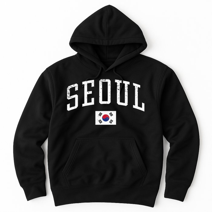 Vintage Seoul South Korea Country Flag Souvenir Vacation Hoodie