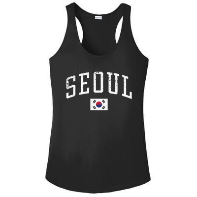 Vintage Seoul South Korea Country Flag Souvenir Vacation Ladies PosiCharge Competitor Racerback Tank