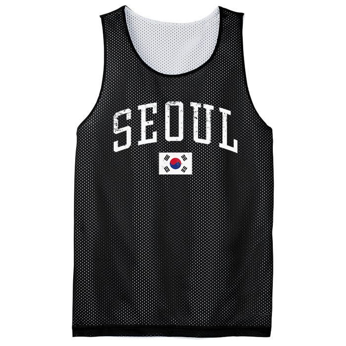 Vintage Seoul South Korea Country Flag Souvenir Vacation Mesh Reversible Basketball Jersey Tank