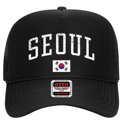 Vintage Seoul South Korea Country Flag Souvenir Vacation Trucker Hat