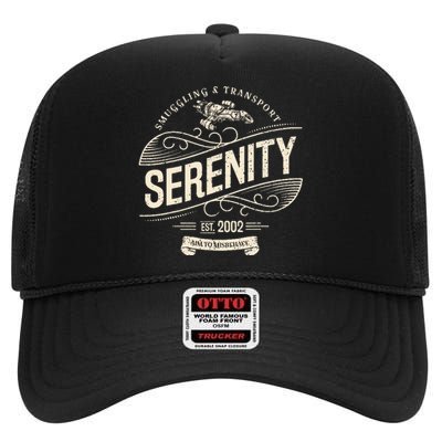 Vintage Serenity Smuggling And Transport Firefly High Crown Mesh Back Trucker Hat