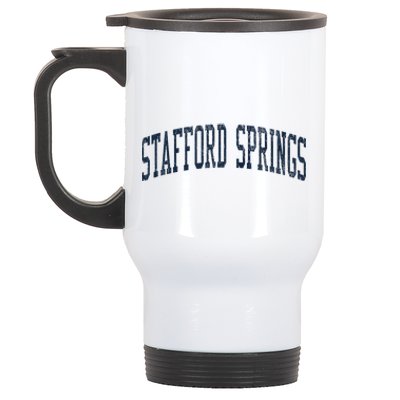 Vintage Stafford Springs Athletic Design Stainless Steel Travel Mug