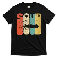 Vintage Style Squid Silhouette Funny Squid T-Shirt