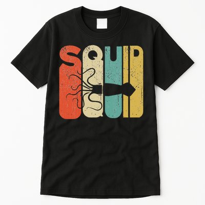 Vintage Style Squid Silhouette Funny Squid Tall T-Shirt