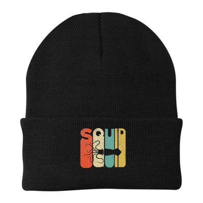Vintage Style Squid Silhouette Funny Squid Beanie