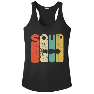 Vintage Style Squid Silhouette Funny Squid Ladies PosiCharge Competitor Racerback Tank