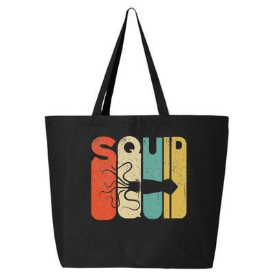 Vintage Style Squid Silhouette Funny Squid 25L Jumbo Tote