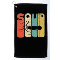 Vintage Style Squid Silhouette Funny Squid Golf Towel
