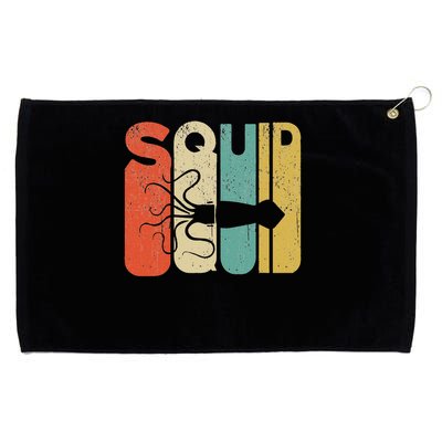 Vintage Style Squid Silhouette Funny Squid Grommeted Golf Towel