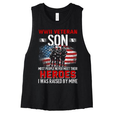 Veteran Son some people never meet their heroes veteran Women's Racerback Cropped Tank