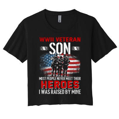 Veteran Son some people never meet their heroes veteran Women's Crop Top Tee