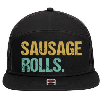 Vintage Style Sausage Rolls Gift 7 Panel Mesh Trucker Snapback Hat