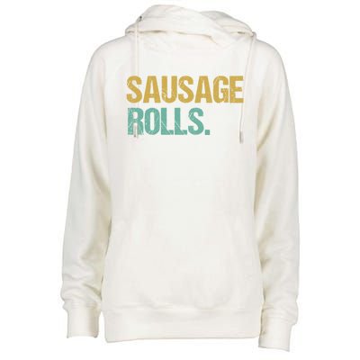 Vintage Style Sausage Rolls Gift Womens Funnel Neck Pullover Hood