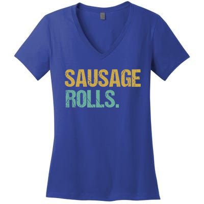 Vintage Style Sausage Rolls Gift Women's V-Neck T-Shirt