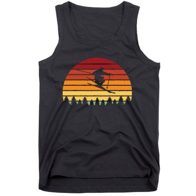 Vintage Sunset Skiing Gift For Skiers Tank Top